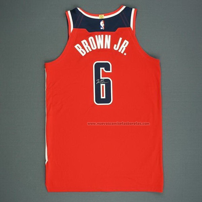 Camiseta Washington Wizards Troy Brown Jr. NO 6 Icon Autentico Rojo